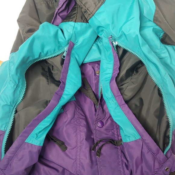 Vintage 90s Columbia Radial Sleeve Mens Large Parka Jacket Purple Teal - Picture 9 of 12